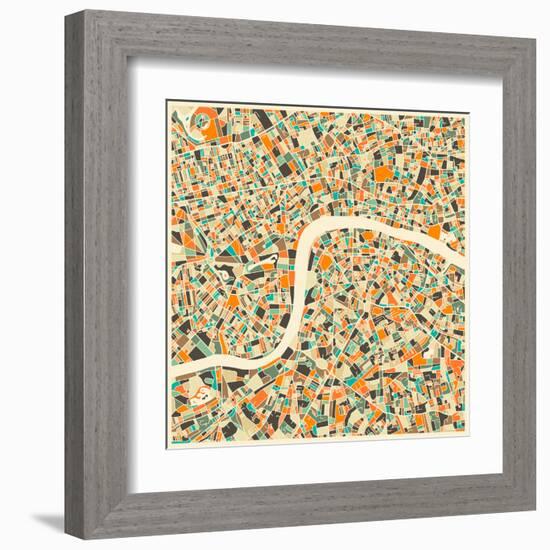 London Map-Jazzberry Blue-Framed Art Print