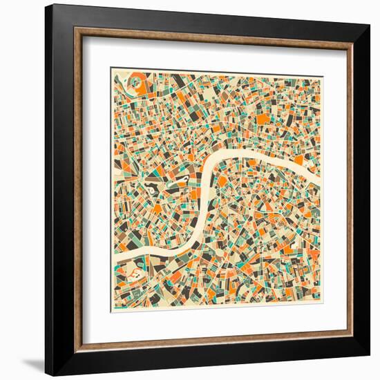 London Map-Jazzberry Blue-Framed Art Print