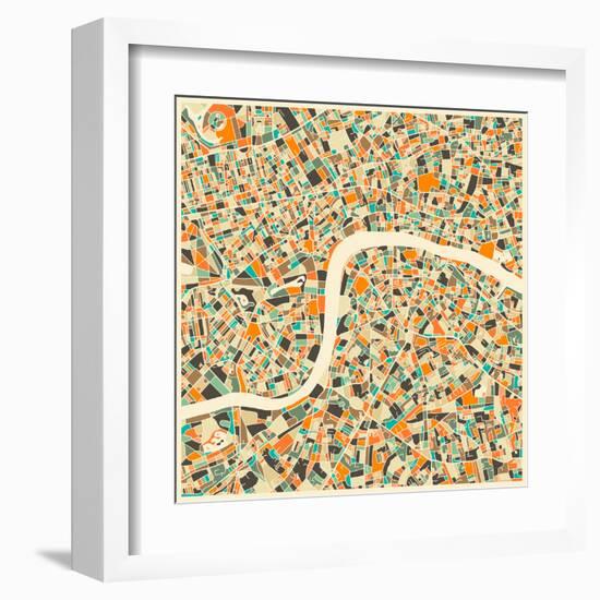 London Map-Jazzberry Blue-Framed Art Print