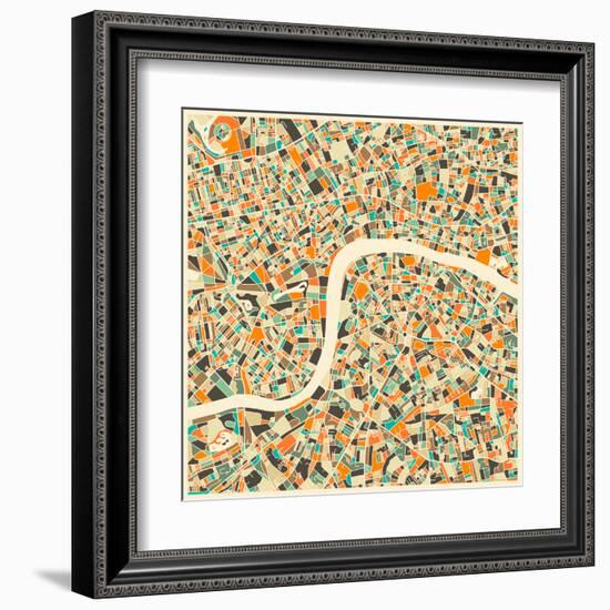 London Map-Jazzberry Blue-Framed Art Print