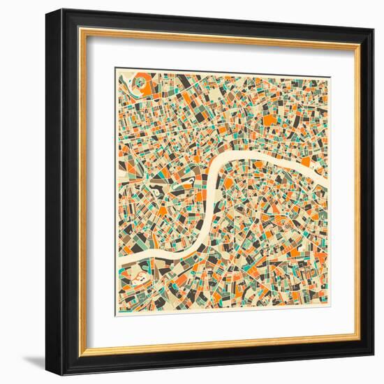 London Map-Jazzberry Blue-Framed Art Print