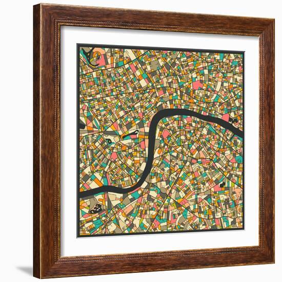 London Map-Jazzberry Blue-Framed Art Print