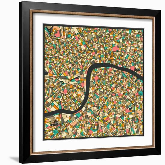 London Map-Jazzberry Blue-Framed Art Print