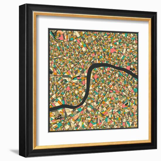 London Map-Jazzberry Blue-Framed Art Print