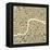 London Map-Jazzberry Blue-Framed Stretched Canvas