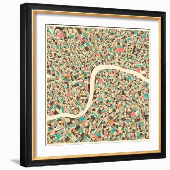 London Map-Jazzberry Blue-Framed Art Print