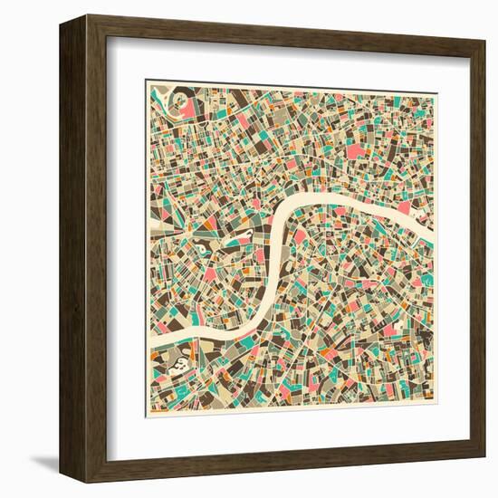 London Map-Jazzberry Blue-Framed Art Print