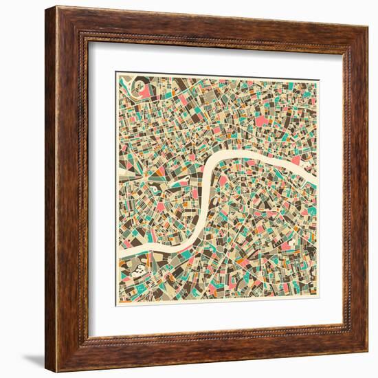 London Map-Jazzberry Blue-Framed Art Print