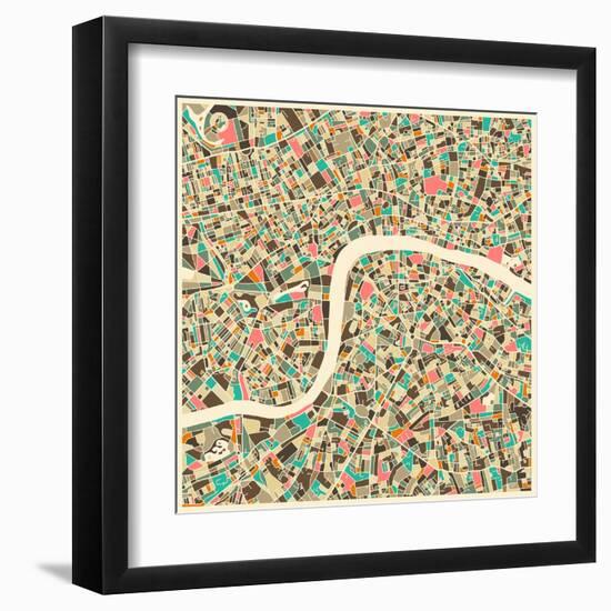 London Map-Jazzberry Blue-Framed Art Print