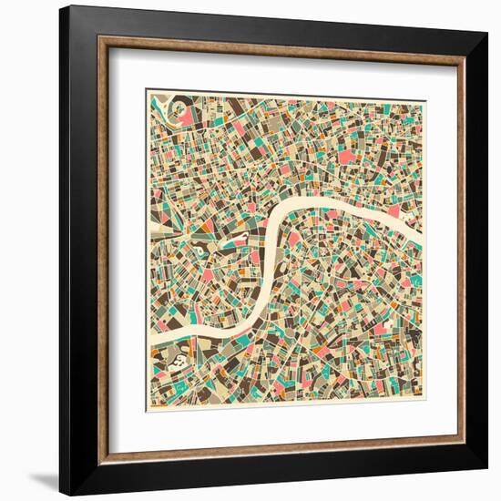 London Map-Jazzberry Blue-Framed Art Print