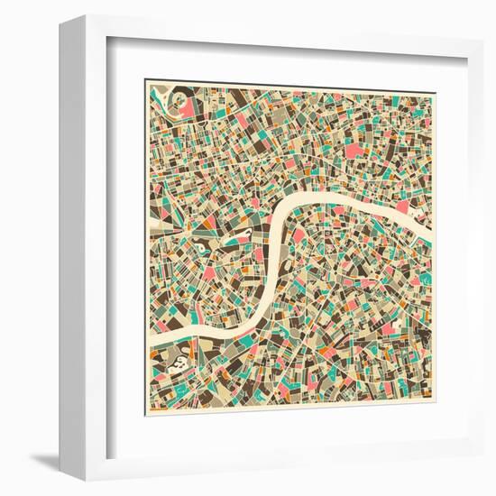 London Map-Jazzberry Blue-Framed Art Print