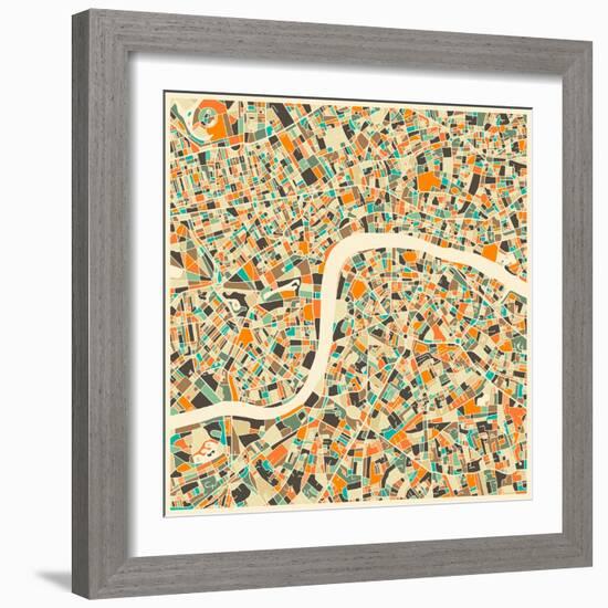 London Map-Jazzberry Blue-Framed Art Print