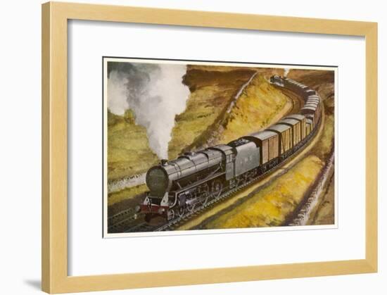 London Midland and Scottish Railway Goods Train Hauled by a 4-6-0 "Patriot" Locomotive-null-Framed Art Print