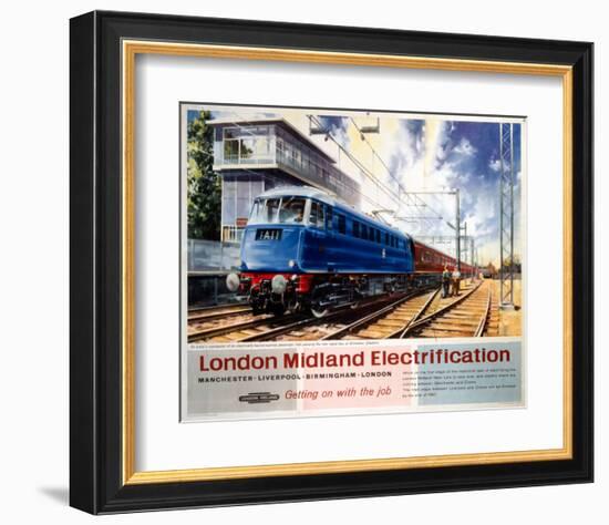 London Midland Electrification, Getting on with the Job, Wilmslow Cheshire-null-Framed Art Print