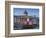 London National Gallery is illuminated at twilight with Trafalgar Square fountain-Charles Bowman-Framed Photographic Print