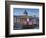 London National Gallery is illuminated at twilight with Trafalgar Square fountain-Charles Bowman-Framed Photographic Print