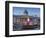 London National Gallery is illuminated at twilight with Trafalgar Square fountain-Charles Bowman-Framed Photographic Print