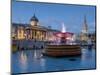 London National Gallery is illuminated at twilight with Trafalgar Square fountain-Charles Bowman-Mounted Photographic Print