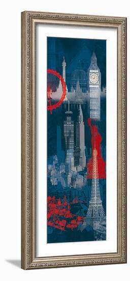 London, New York and Paris-Tom Frazier-Framed Giclee Print