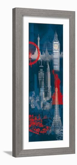 London, New York and Paris-Tom Frazier-Framed Giclee Print