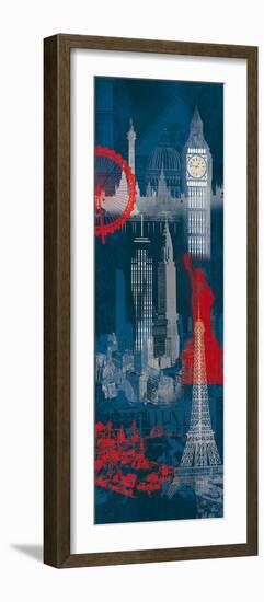 London, New York and Paris-Tom Frazier-Framed Giclee Print