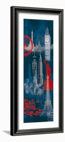 London, New York and Paris-Tom Frazier-Framed Giclee Print