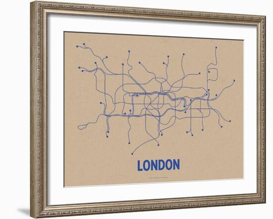 London (Oatmeal & Blue)-LinePosters-Framed Serigraph