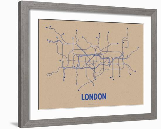 London (Oatmeal & Blue)-LinePosters-Framed Serigraph