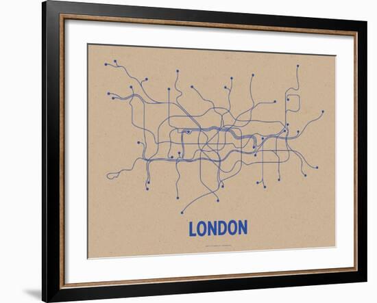 London (Oatmeal & Blue)-LinePosters-Framed Serigraph