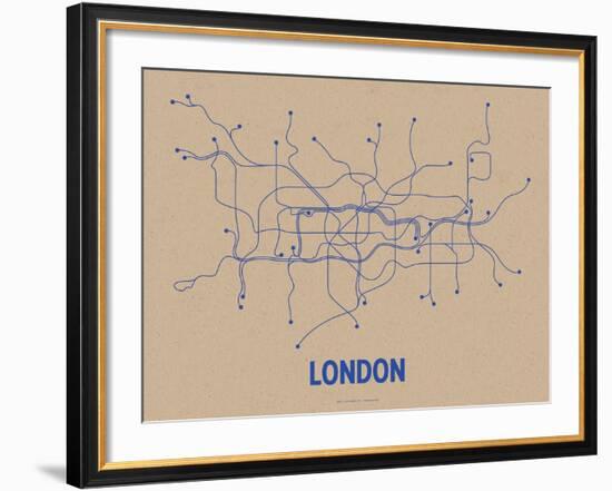 London (Oatmeal & Blue)-LinePosters-Framed Serigraph