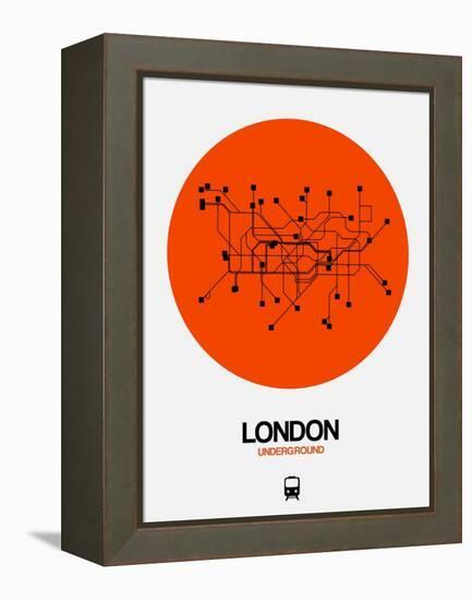 London Orange Subway Map-NaxArt-Framed Stretched Canvas