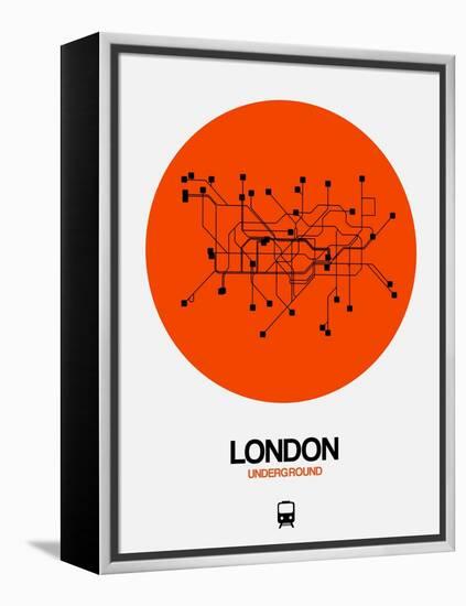 London Orange Subway Map-NaxArt-Framed Stretched Canvas