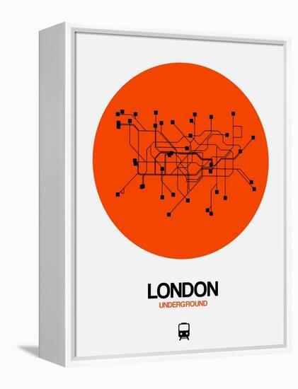 London Orange Subway Map-NaxArt-Framed Stretched Canvas