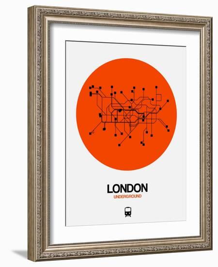 London Orange Subway Map-NaxArt-Framed Art Print