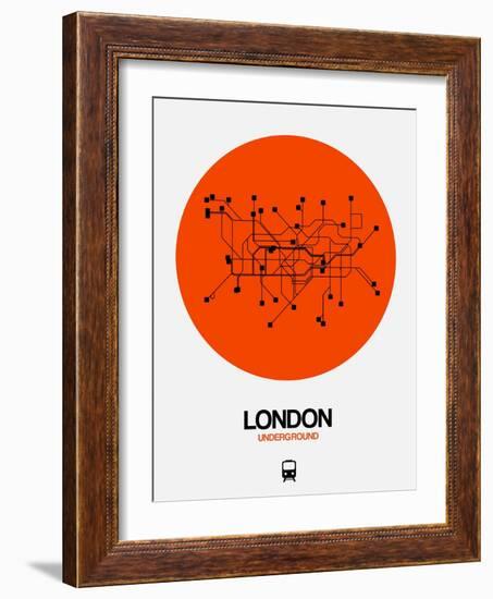 London Orange Subway Map-NaxArt-Framed Art Print