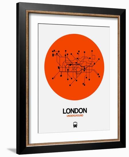 London Orange Subway Map-NaxArt-Framed Art Print