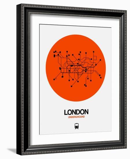 London Orange Subway Map-NaxArt-Framed Art Print