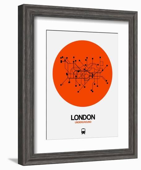 London Orange Subway Map-NaxArt-Framed Art Print