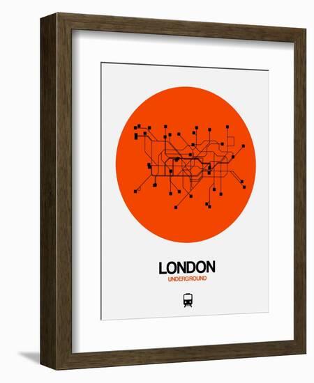 London Orange Subway Map-NaxArt-Framed Art Print