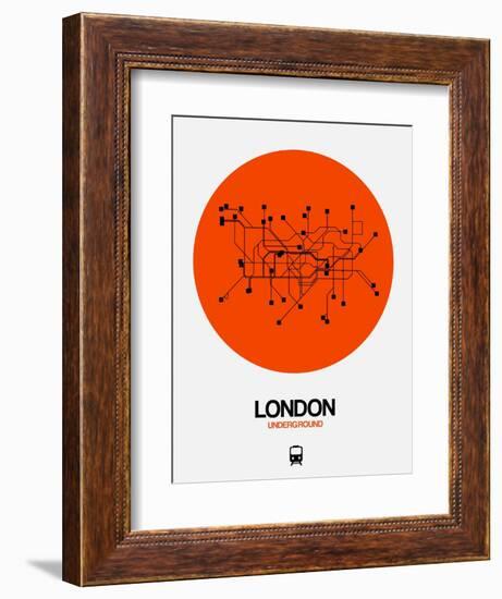 London Orange Subway Map-NaxArt-Framed Art Print