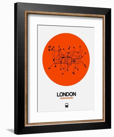 London Orange Subway Map-NaxArt-Framed Art Print