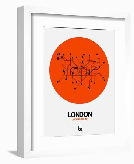 London Orange Subway Map-NaxArt-Framed Art Print