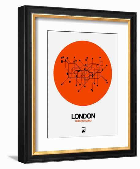 London Orange Subway Map-NaxArt-Framed Art Print