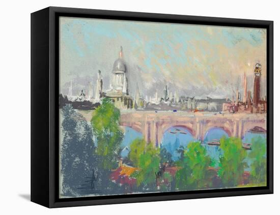 London over Waterloo Bridge-Joseph Pennell-Framed Premier Image Canvas