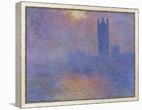 London Parliament in the Fog, c.1904-Claude Monet-Framed Premier Image Canvas