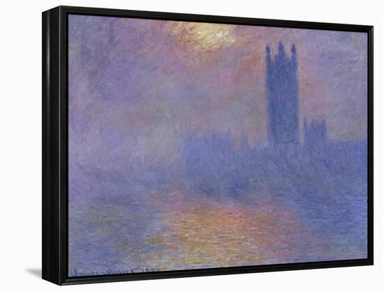 London Parliament in the Fog, c.1904-Claude Monet-Framed Premier Image Canvas