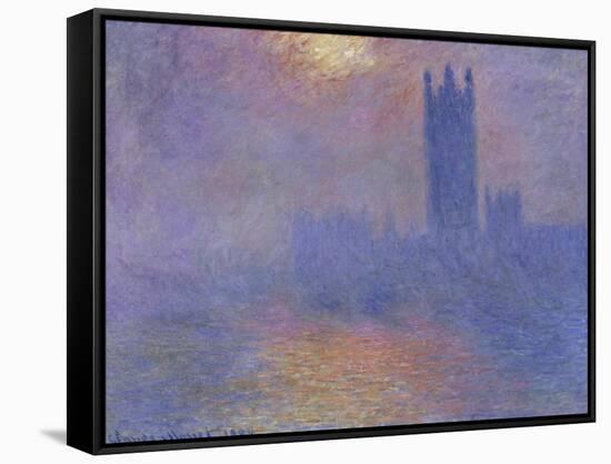 London Parliament in the Fog, c.1904-Claude Monet-Framed Premier Image Canvas