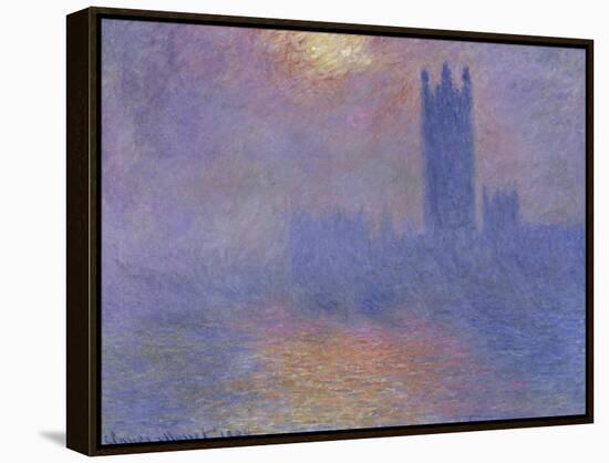 London Parliament in the Fog, c.1904-Claude Monet-Framed Premier Image Canvas