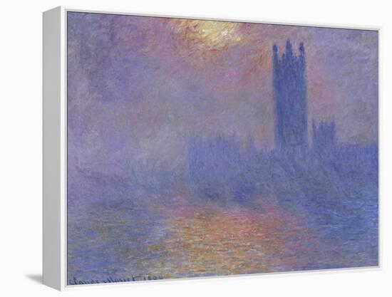 London Parliament in the Fog, c.1904-Claude Monet-Framed Premier Image Canvas