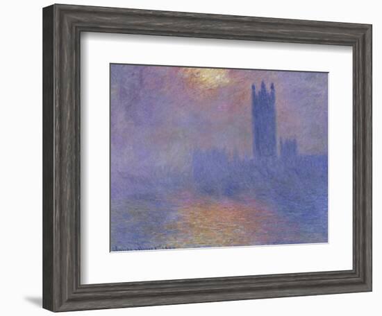 London Parliament in the Fog, c.1904-Claude Monet-Framed Giclee Print